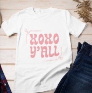 XOXO Y’ALL (with rope border) tee.